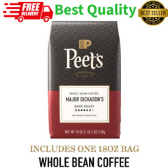 Peet’s Coffee Major Dickason’s Blend Dark Roast Whole Beans 18oz Arabica