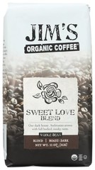 2Bags Jim’s Organic Coffee Whole Beans 11oz Sweet Love Blend Best By 5/14/2025