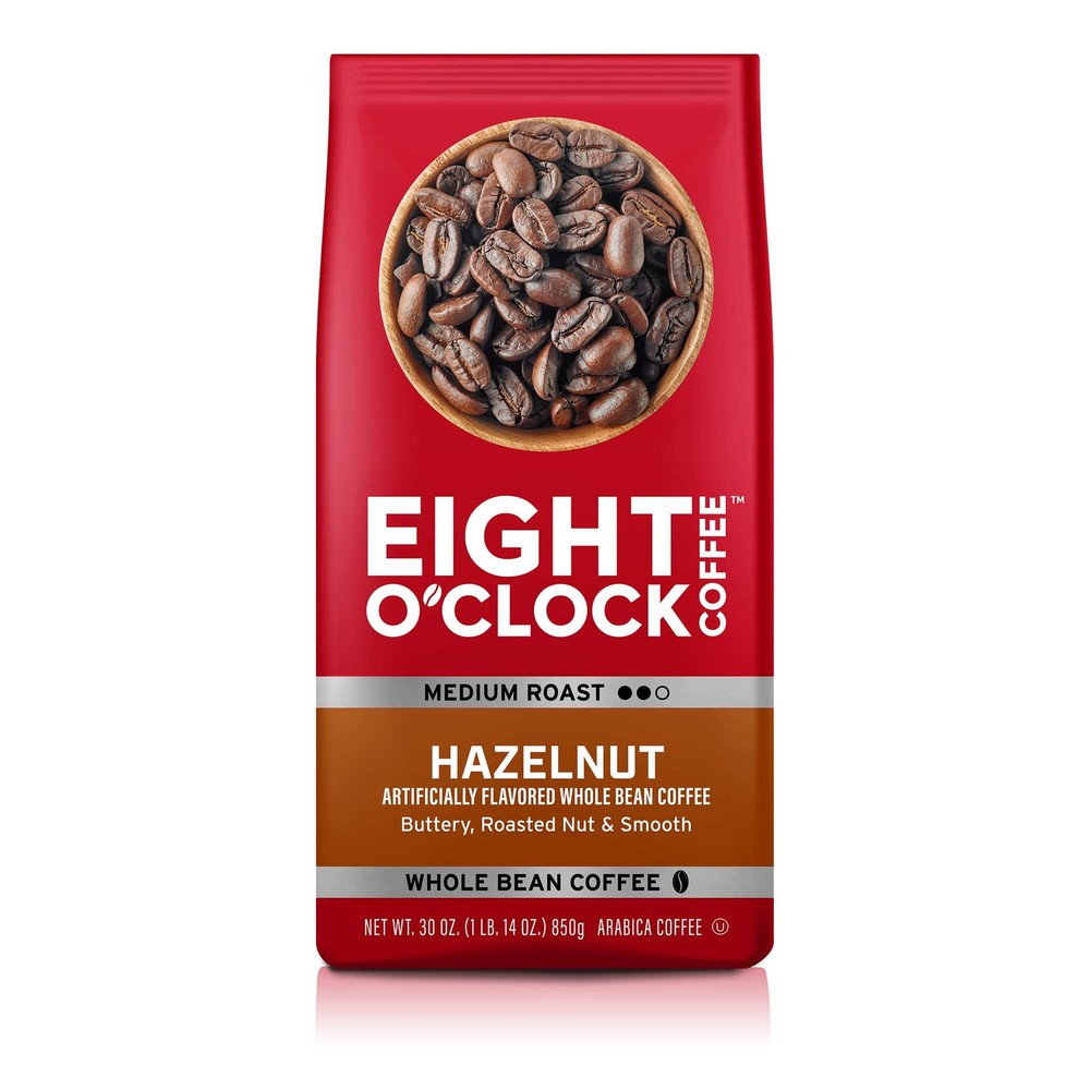 Eight O’Clock Coffee Hazelnut Whole Bean 30 Ounce (Pack of 1),
